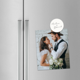 Svatební magnetka se jmény novomanželů - Craft minimal